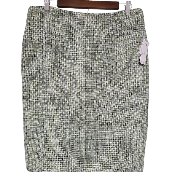 NWT Premise Green Tweed Pencil Skirt Size 12 - Picture 1 of 11